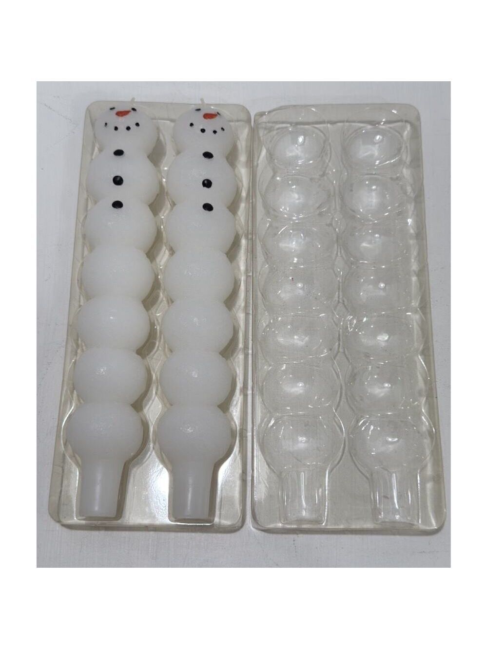 NIB Vintage Christmas Snowmen Candles Tapers 10" New In Box 1 Inch Base